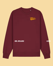 Laden Sie das Bild in den Galerie-Viewer, WILLERS Crewneck 1 mit Backprint | men | burgundy