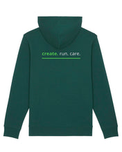 Laden Sie das Bild in den Galerie-Viewer, NAVACOM Hoodie mit Backprint | create | unisex | dark green