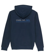 Laden Sie das Bild in den Galerie-Viewer, NAVACOM Hoodie mit Backprint | care | unisex | dark blue