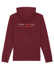 Laden Sie das Bild in den Galerie-Viewer, NAVACOM Hoodie mit Backprint | run | unisex | dark red