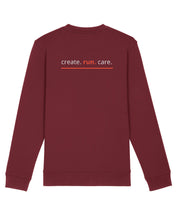 Laden Sie das Bild in den Galerie-Viewer, NAVACOM Crewneck mit Backprint | care | unisex | dark red