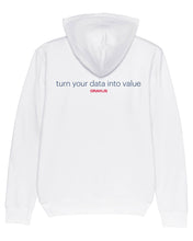 Laden Sie das Bild in den Galerie-Viewer, ORAYLIS Hoodie mit Backprint | Data Lover | unisex | white