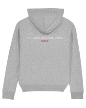 Laden Sie das Bild in den Galerie-Viewer, ORAYLIS Hoodie mit Backprint | data has a better idea | wmn | light grey