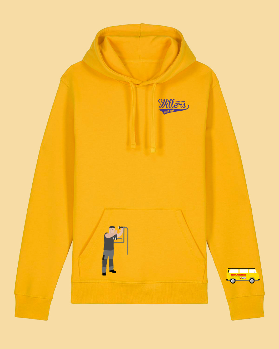 WILLERS Hoodie 1 mit Backprint | men | yellow