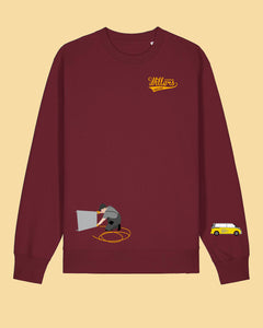 WILLERS Crewneck 2 mit Backprint | men | burgundy