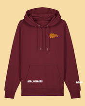 Laden Sie das Bild in den Galerie-Viewer, WILLERS Hoodie 2 mit Backprint | men | burgundy
